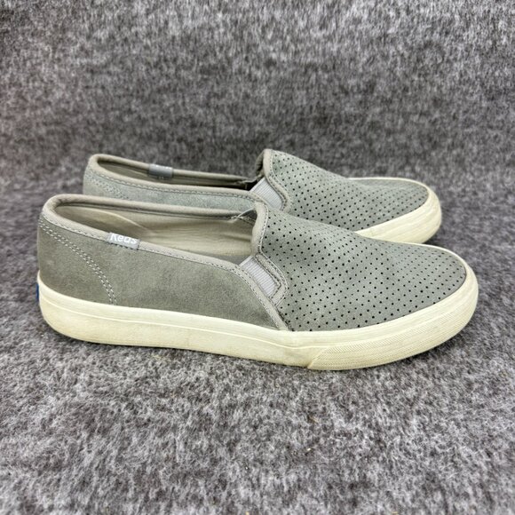 ✅Keds Womens 7.5 Perforated Slip-On Sneakers Gray Casual Comfort Shoes WH60960 - Picture 1 of 11